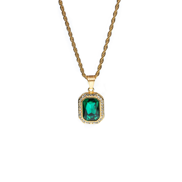 Square Zircon Pendant Necklace