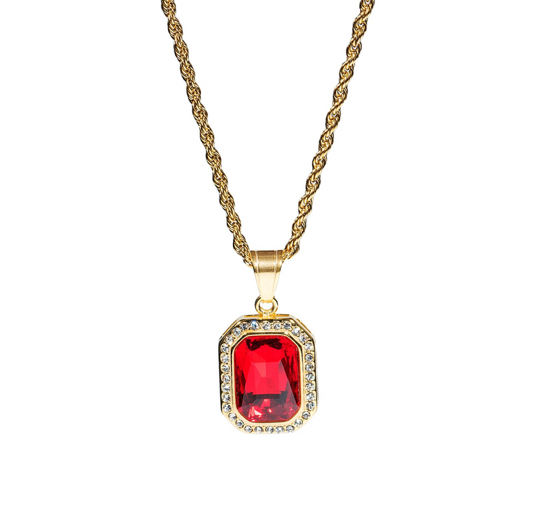 Square Zircon Pendant Necklace