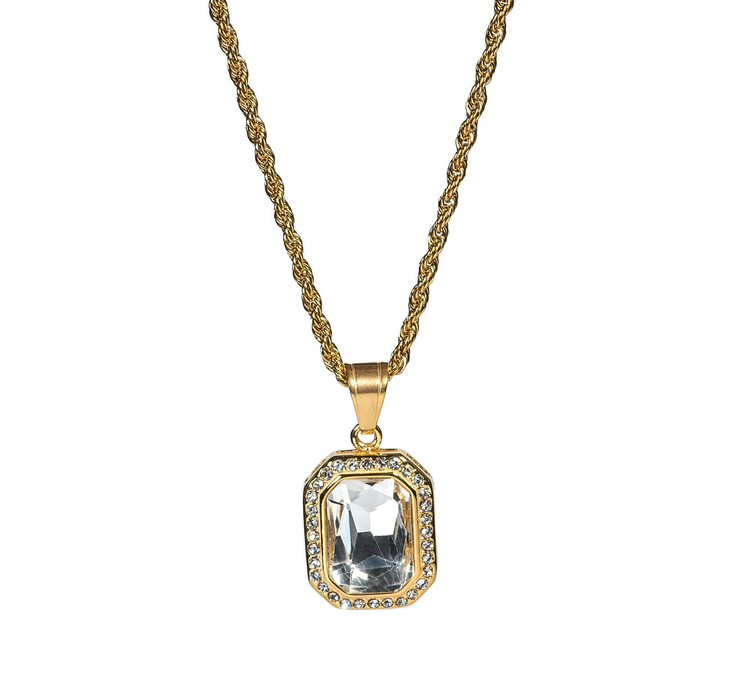 Square Zircon Pendant Necklace