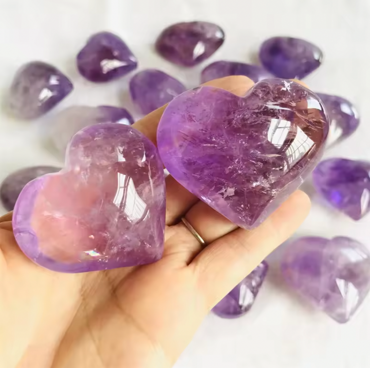 Amethyst Polished Heart Shape