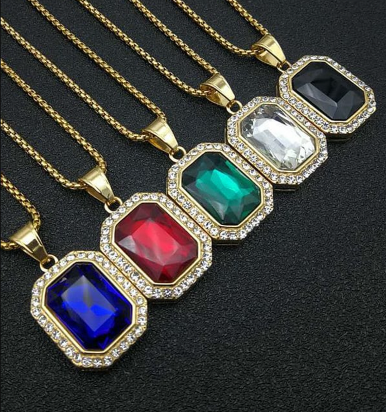 Square Zircon Pendant Necklace
