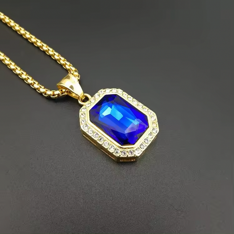 Square Zircon Pendant Necklace