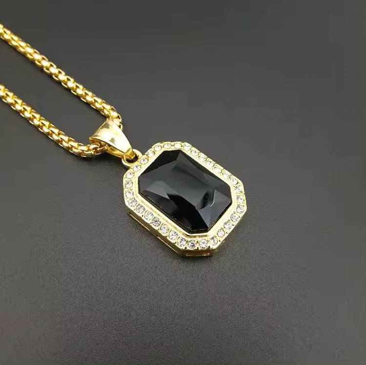 Square Zircon Pendant Necklace