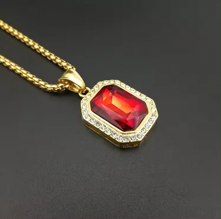Square Zircon Pendant Necklace