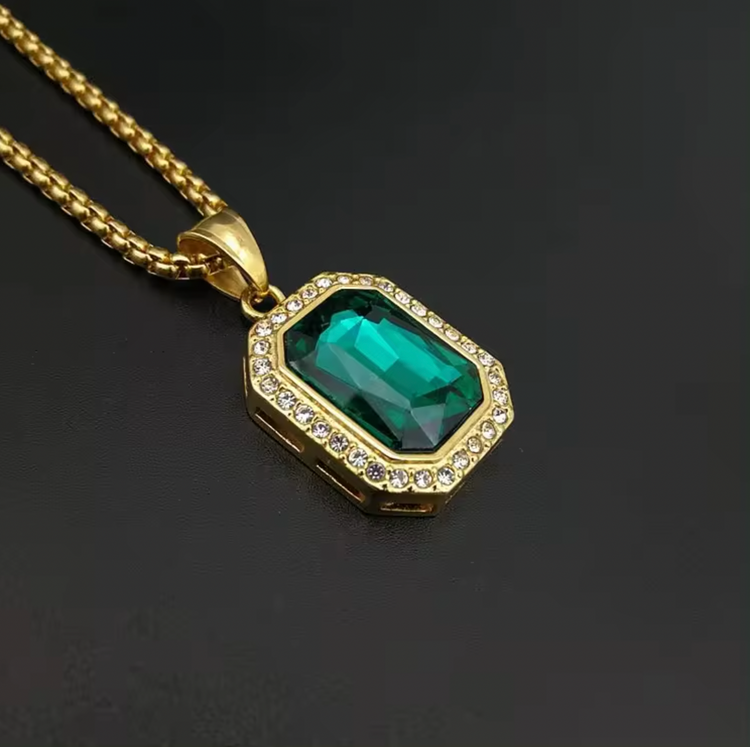 Square Zircon Pendant Necklace