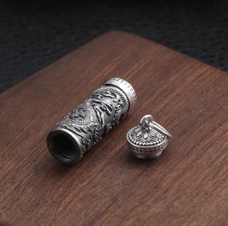 S925 Dragon Pendant Openable Locket
