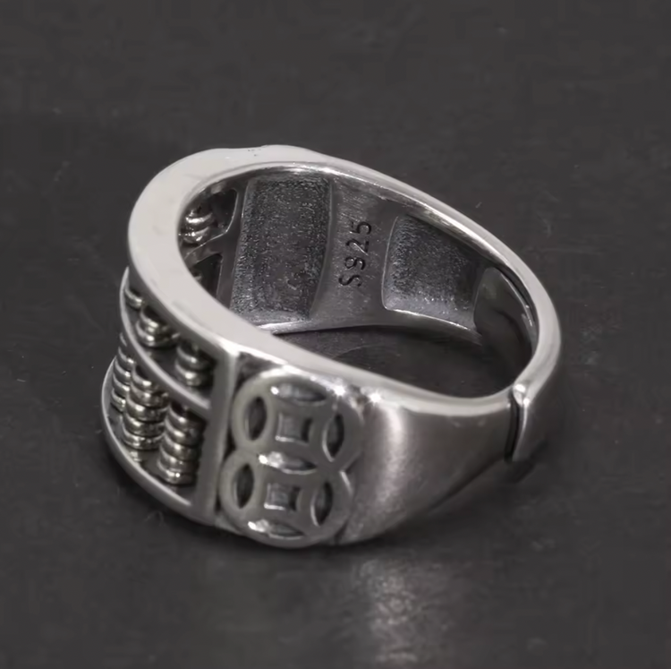 S925 Wealth Coin Ring Adjustable