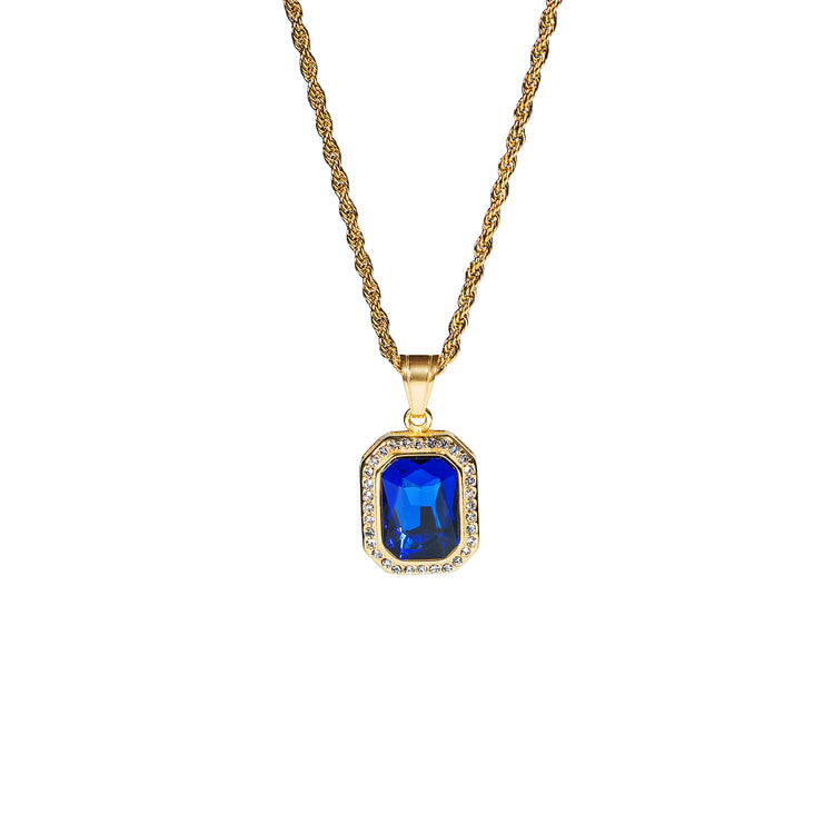 Square Zircon Pendant Necklace
