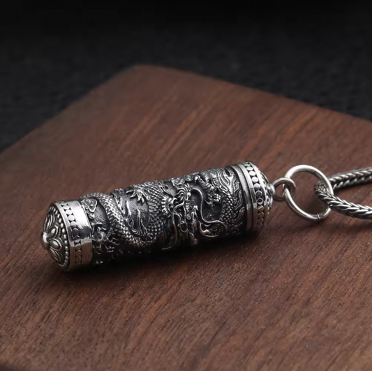 S925 Dragon Pendant Openable Locket